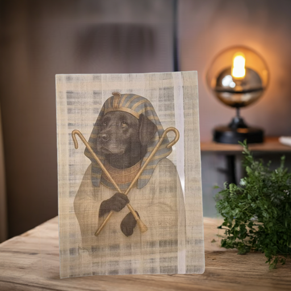 Huisdierportret op papyrus voorbeeld labrador retriever