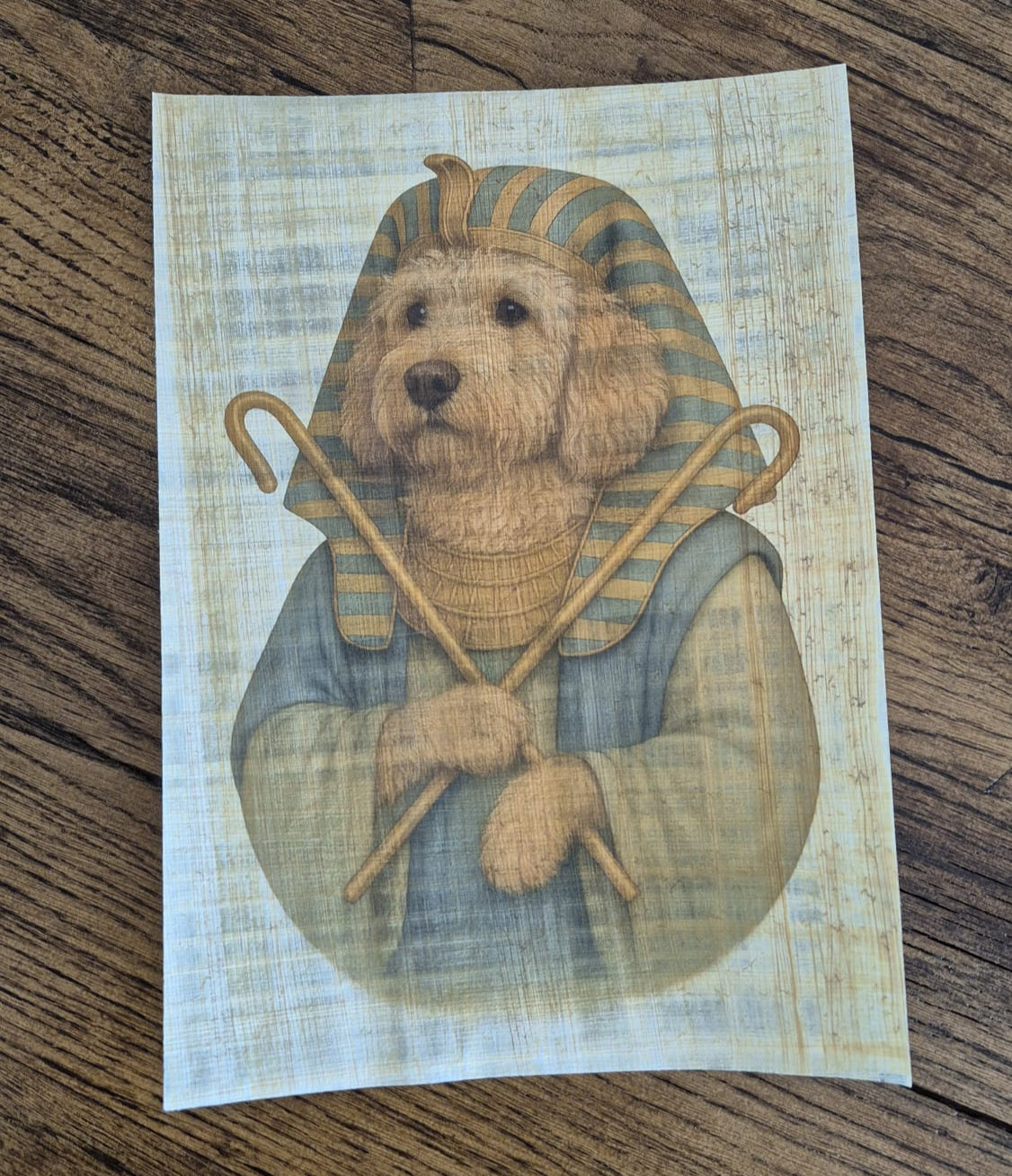 Huisdierportret op papyrus voorbeeld